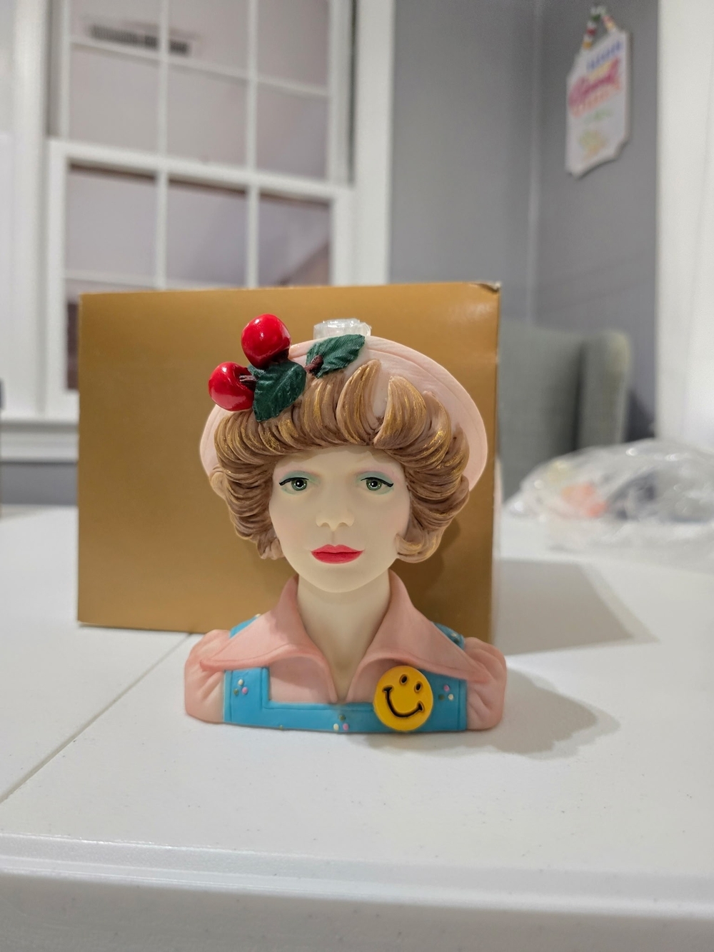 Cameo Girl Lady Head Vase Eloise